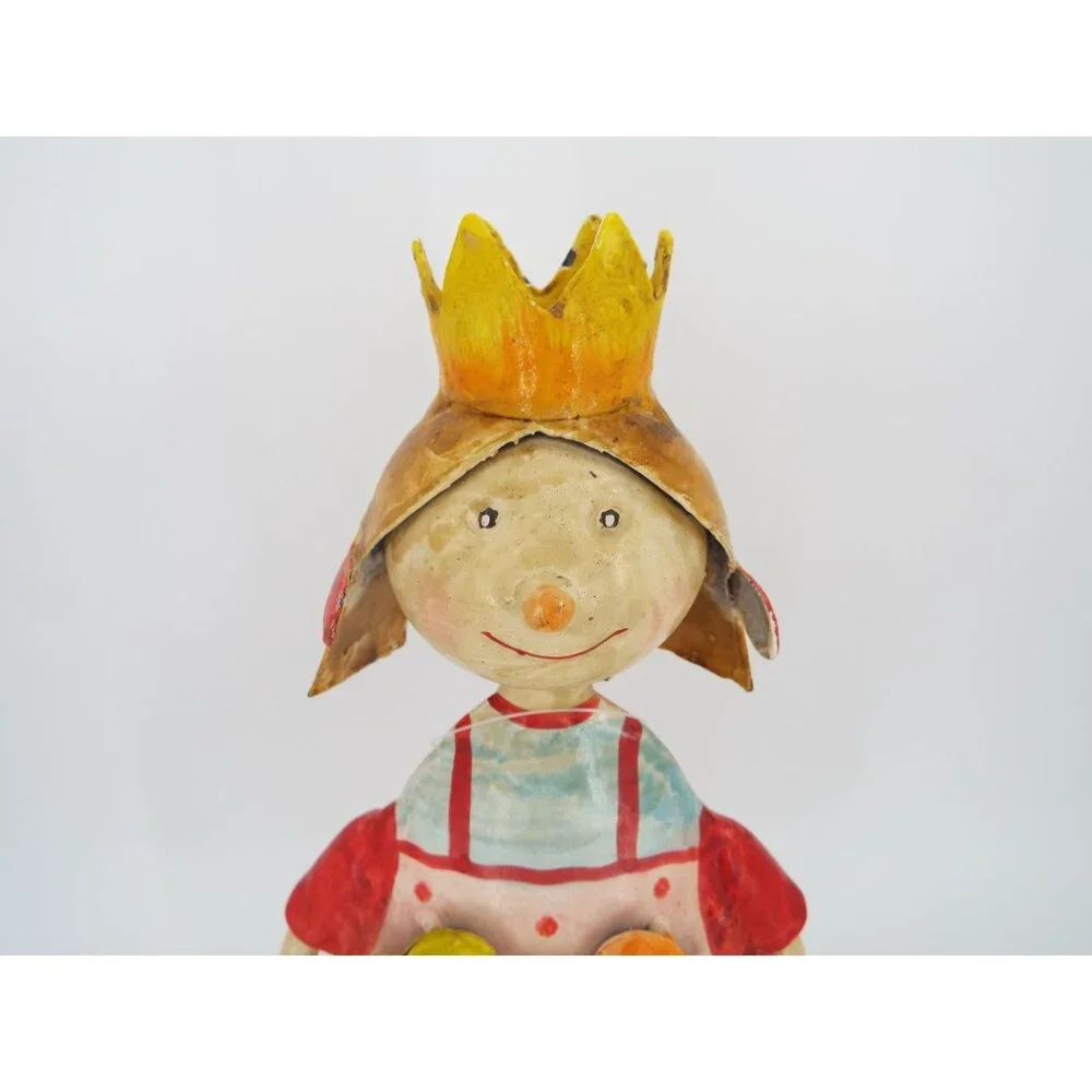 Pair of Handcrafted Metal Figurines Birthday Boy and Princess Girl Germany